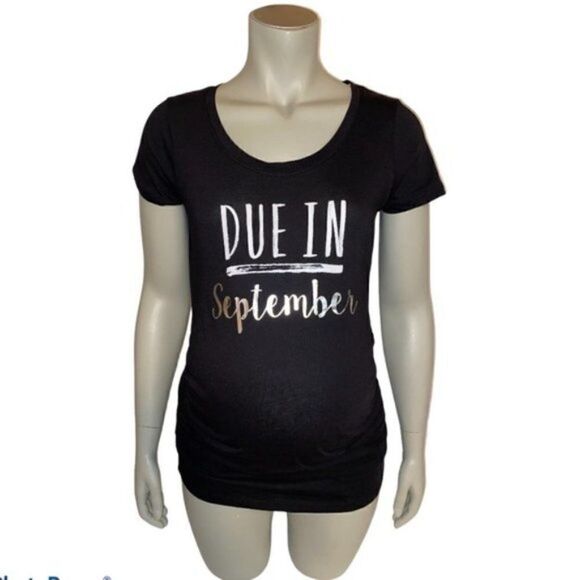 Motherhood Maternity Due In September T-Shirt NWT - Picture 3 of 8
